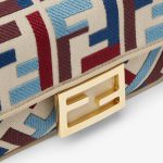 FENDI Baguette® Mini Canvas bag with multicolor FF embroidery - Image 5